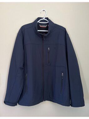 Free Country Mens XXLarge (50-52) Blue High Neck Full Zip Jacket Coat Pockets